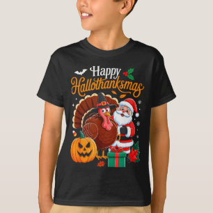 Happy Hallothanksmas Funny Halloween Thanksgiving  T-Shirt