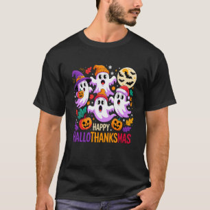 Happy Hallothanksmas Ghosts And Pumpkins Swea T-Shirt