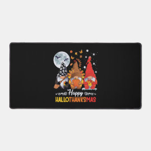 Happy Hallothanksmas Gnomes Halloween Thanksgiving Desk Mat