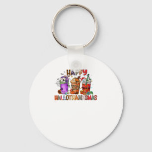 Happy Hallothanksmas Gnomes Halloween Thanksgiving Keychain