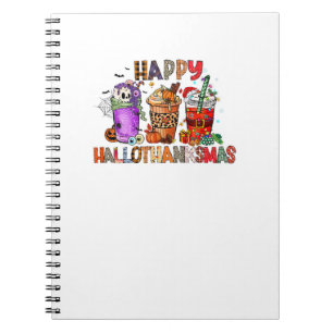 Happy Hallothanksmas Gnomes Halloween Thanksgiving Notebook