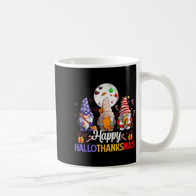 Happy Hallothanksmas Gnomes Lover Halloween Merry  Coffee Mug (Right)