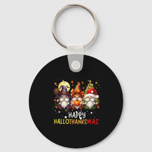 Happy Hallothanksmas Gnomes Lover Halloween Merry Keychain
