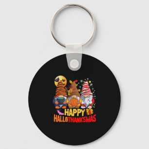 Happy Hallothanksmas Gnomes Lover Halloween Merry  Keychain