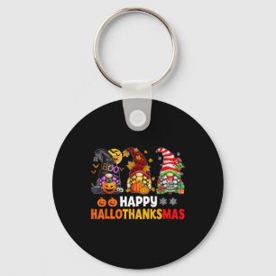 Happy Hallothanksmas Gnomes Lover Halloween Merry Keychain