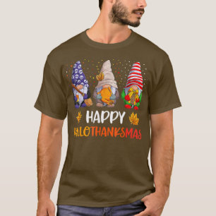 Happy Hallothanksmas Gnomes Lover Halloween Merry  T-Shirt