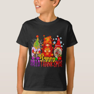 Happy Hallothanksmas Gnomes Lover Halloween Thanks T-Shirt
