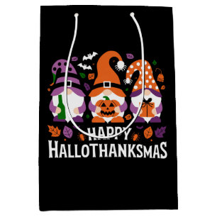 Happy Hallothanksmas Gnomes Lover Merry Christmas Medium Gift Bag
