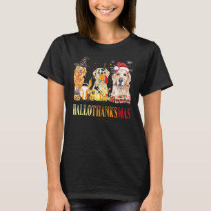 Happy Hallothanksmas Golden Retriever Mom Dog Hal T-Shirt