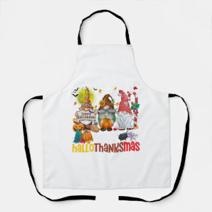 Happy Hallothanksmas Halloween Thanksgiving Apron