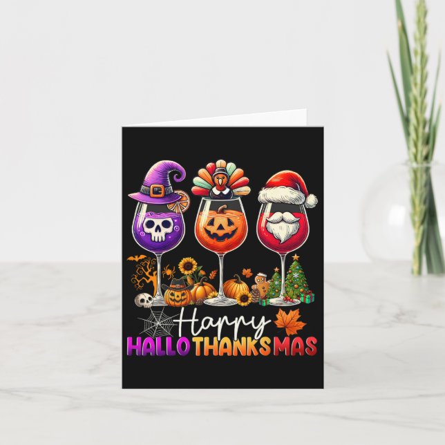 Happy Hallothanksmas Halloween Thanksgiving Christ Card (Front)