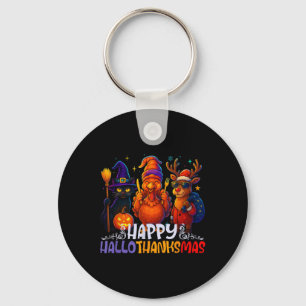 Happy Hallothanksmas Halloween Thanksgiving Christ Keychain