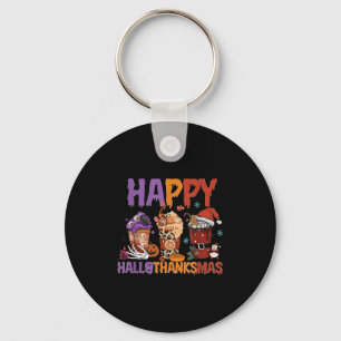 Happy Hallothanksmas Halloween Thanksgiving Christ Keychain