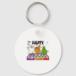 Happy Hallothanksmas Halloween Thanksgiving Christ Keychain