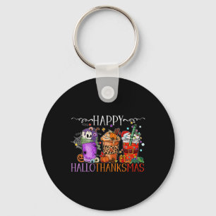 Happy Hallothanksmas Halloween Thanksgiving Christ Keychain