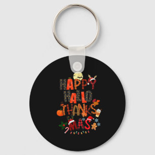 Happy Hallothanksmas Halloween Thanksgiving Christ Keychain