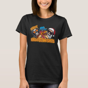 Happy HalloThanksMas Halloween Thanksgiving Christ T-Shirt