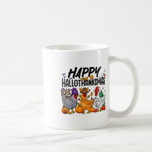Happy Hallothanksmas Halloween Thanksgiving Xmas C Coffee Mug