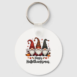 Happy Hallothanksmas Halloween Xmas Gnomes Keychain