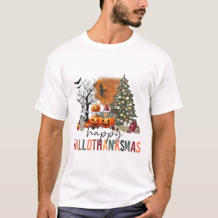Happy Hallothanksmas Happy Halloween Thanksgiving T-Shirt