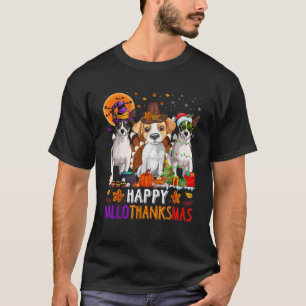 Happy Hallothanksmas Jack Russell Terrier Dog Hall T-Shirt
