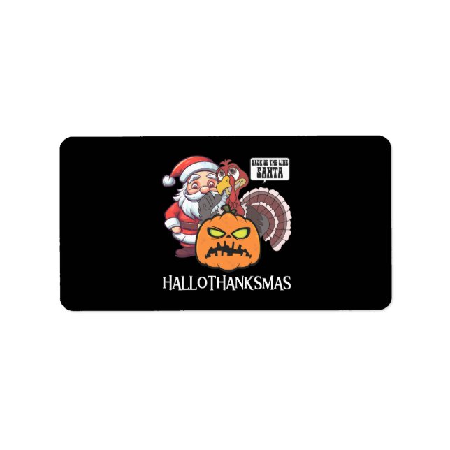 Happy Hallothanksmas Label (Front)