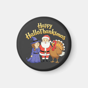 Happy HalloThanksmas Lovers Design– Perfect Hallow Magnet