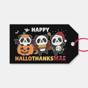 Happy Hallothanksmas Pandas Christmas Panda Gift T Tags