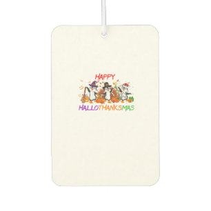 Happy Hallothanksmas Penguin Halloween Thanksgivin Air Freshener