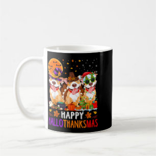 Happy Hallothanksmas Pitbull Dog Halloween Coffee Mug