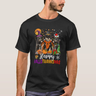 Happy Hallothanksmas Schnauzer Dog Lover Halloween T-Shirt