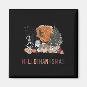 Happy Hallothanksmas Skeleton Turkey Christmas Hal Magnet