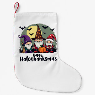 Happy Hallothanksmas Xmas Halloween Gnomes Small Christmas Stocking