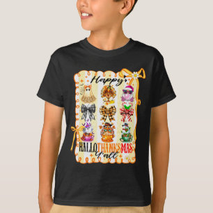 Happy Hallothanksmas Y’all Coquette Bow Halloween  T-Shirt