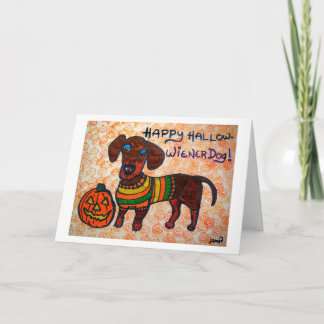 Happy Hallow-Wiener Dog Card