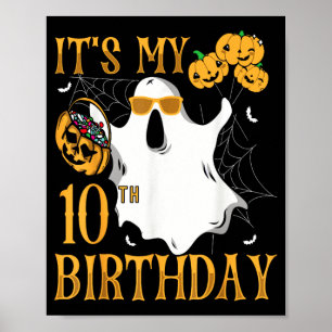 Happy Halloween 10th Birthday Funny 10 Years Old Poster