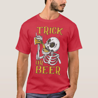 Happy Halloween 2022 Trick or beer skeleton Horror T-Shirt