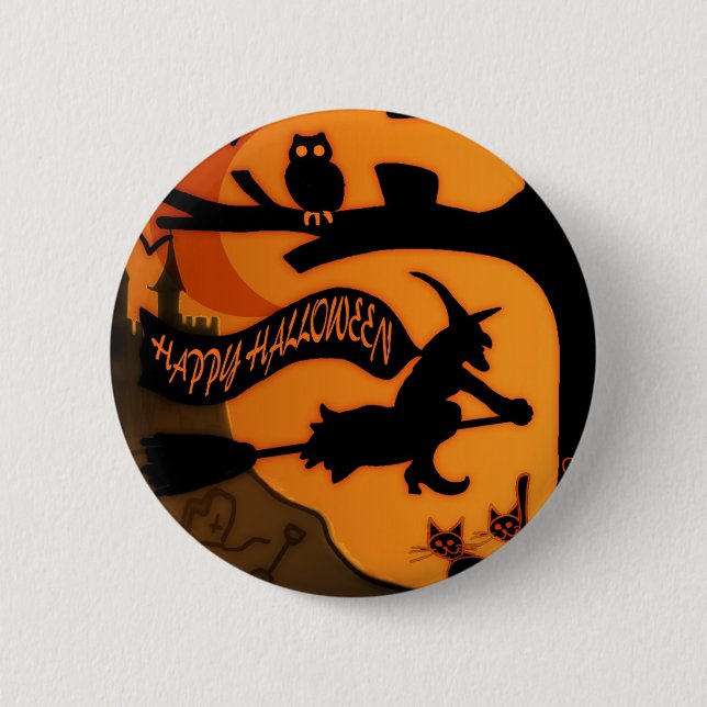 Happy Halloween 2 Inch Round Button (Front)