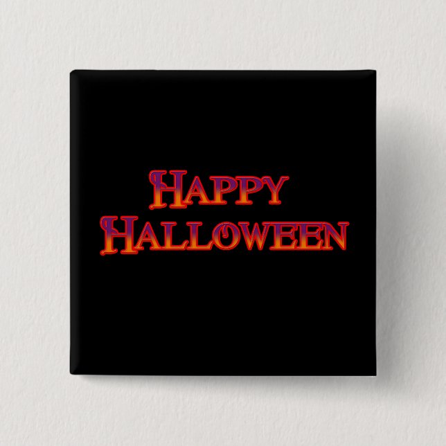 Happy Halloween 2 Inch Square Button (Front)