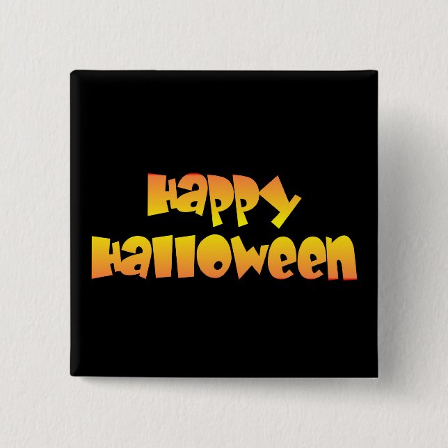 Happy Halloween 2 Inch Square Button (Front)