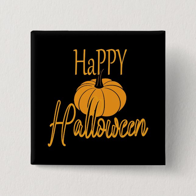 Happy Halloween 2 Inch Square Button (Front)