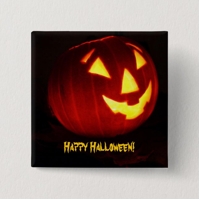 Happy Halloween 2 Inch Square Button (Front)