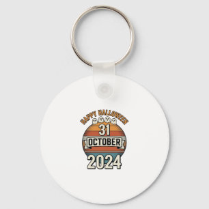 Happy Halloween 31 October Vintage Ghost Design_1 Keychain