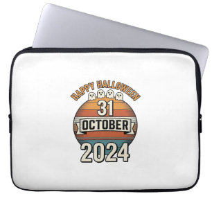 Happy Halloween 31 October Vintage Ghost Design_1 Laptop Sleeve