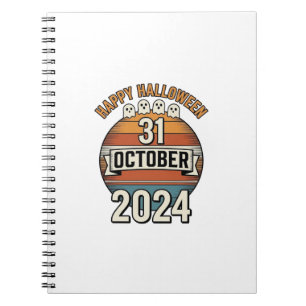 Happy Halloween 31 October Vintage Ghost Design_1 Notebook