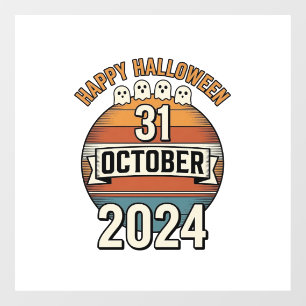 Happy Halloween 31 October Vintage Ghost Design_1 Window Cling