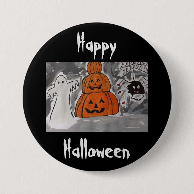 Happy Halloween 3 Inch Round Button (Front)
