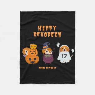 Happy Halloween 3 Patterns Fleece Blanket