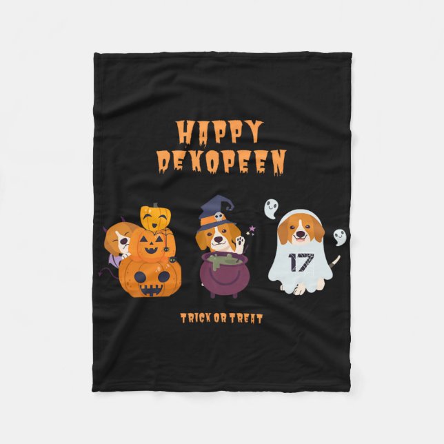 Happy Halloween 3 Patterns  Fleece Blanket (Front)