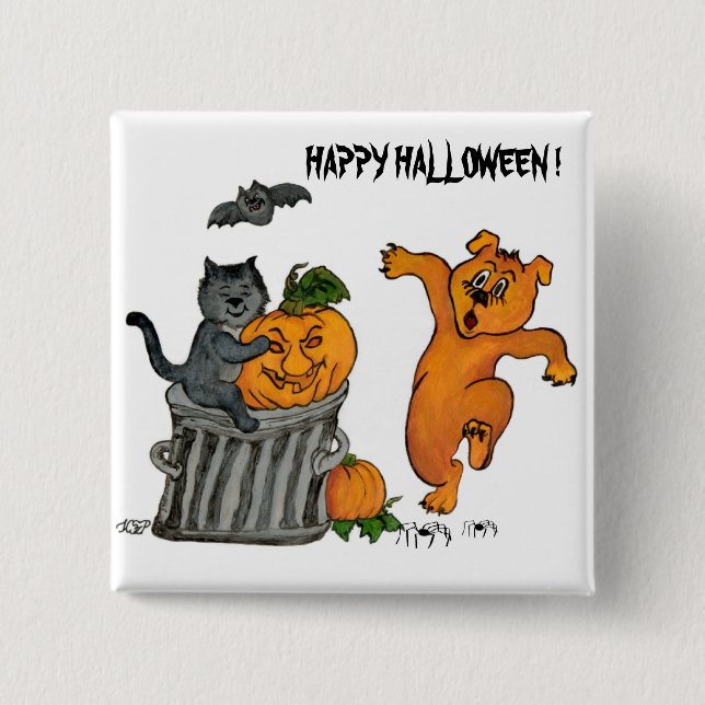 Happy Halloween! 5 2 Inch Square Button (Front)